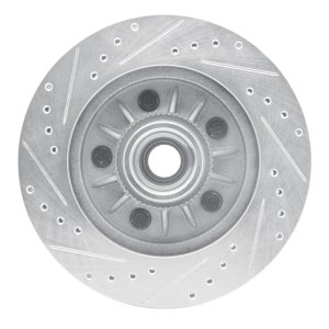 Ford Expedition Brake Rotor (1) - Front Right - R1 Concepts - Drilled & Slotted - Silver - `99-`04